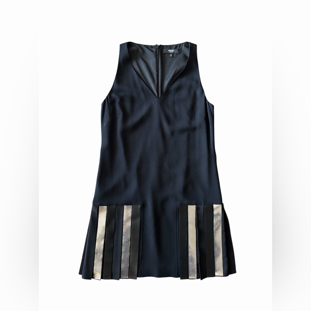 ARCHIVAL Versace Versus 2016 Metallic Pleat Mini Dress | IT 40 (Fits US 4-6)